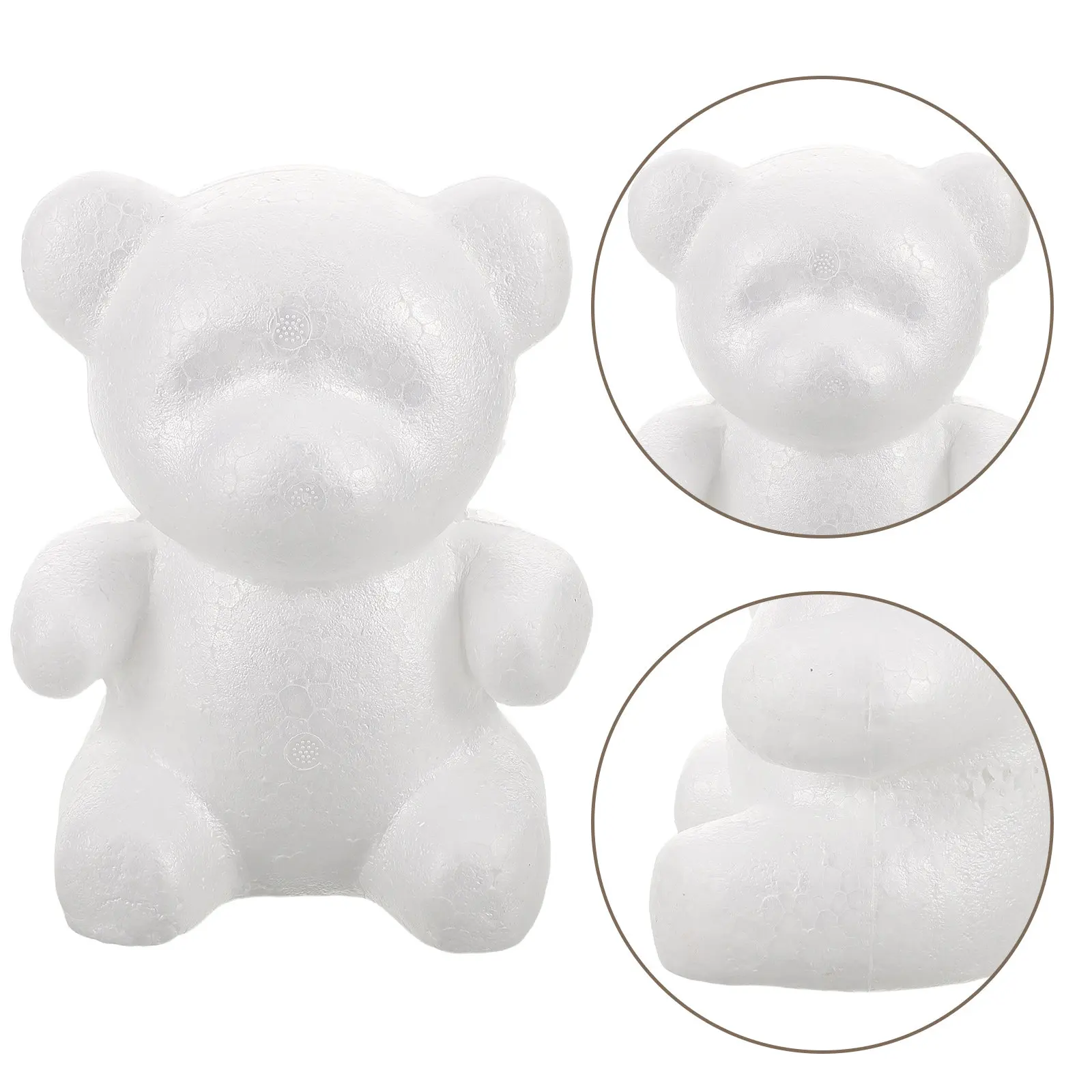 

Набор из 4 белых пенопластовых медведей для самостоятельной росписи, фигурки медведей для декора комнаты, украшение для стола, подарок на День святого Валентина, материалы для художественных проектов