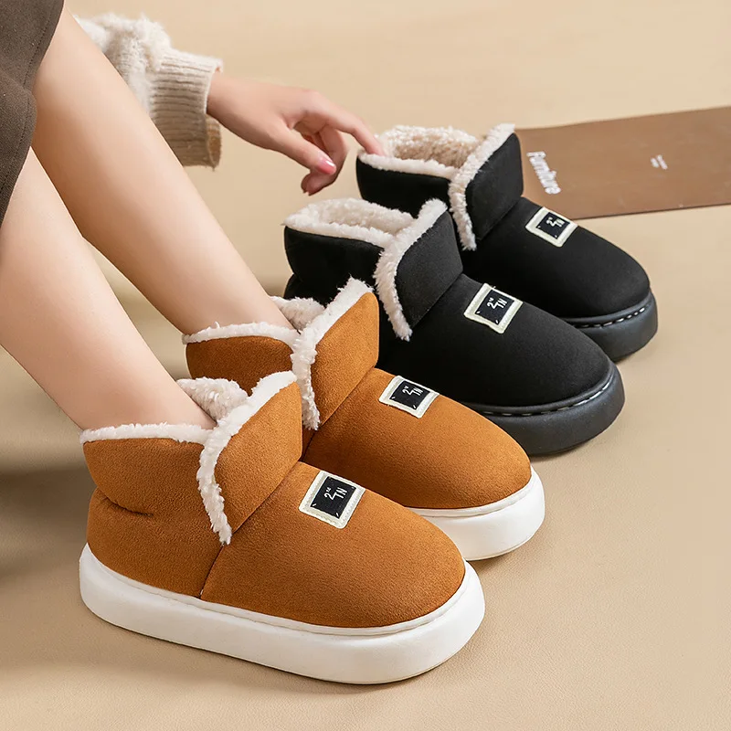 Eyriphy Winter Women Boots New Fashion Cotton Boots Outdoor Snow Boots For Women Soft Sole House Shoes Non-Slips Female Boots