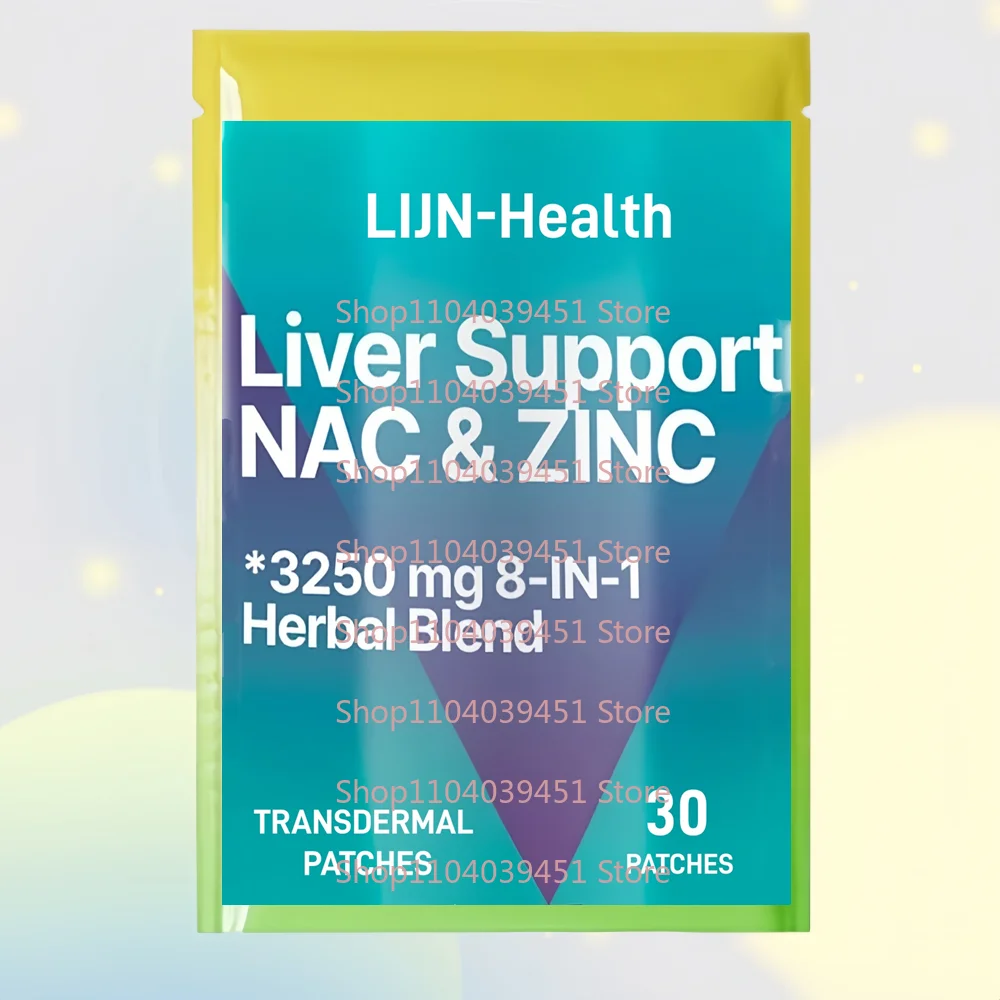 30 Parches Transdérmicos para el Apoyo Hepático y NAC, con Zinc, Cardo Mariano, Raíz de Diente de León y Achicoria - Limpieza y Desintoxicación del Hígado