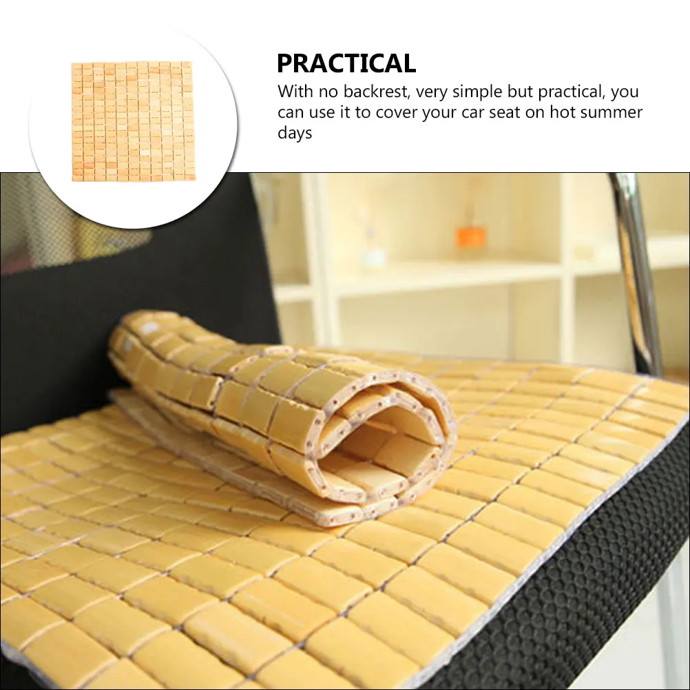 

Bamboo Seat Cushion Square Mat For Car Chairs NonSlip Breathable Summer Cooling Comfortable Sitting Pad