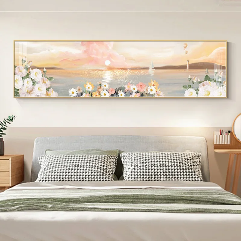 Bedside decorative painting Warm healing room hanging painting Advanced banner Master bedroom mural