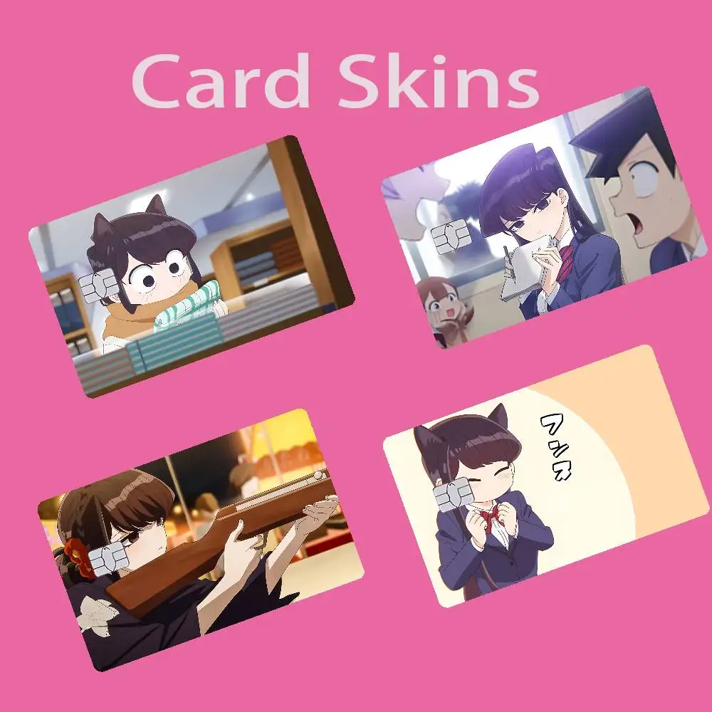 Anime K-Komi Can't Communicate Card Stickers Credit Card DIY Card Protector Stickers Waterproof Film Skin Cover