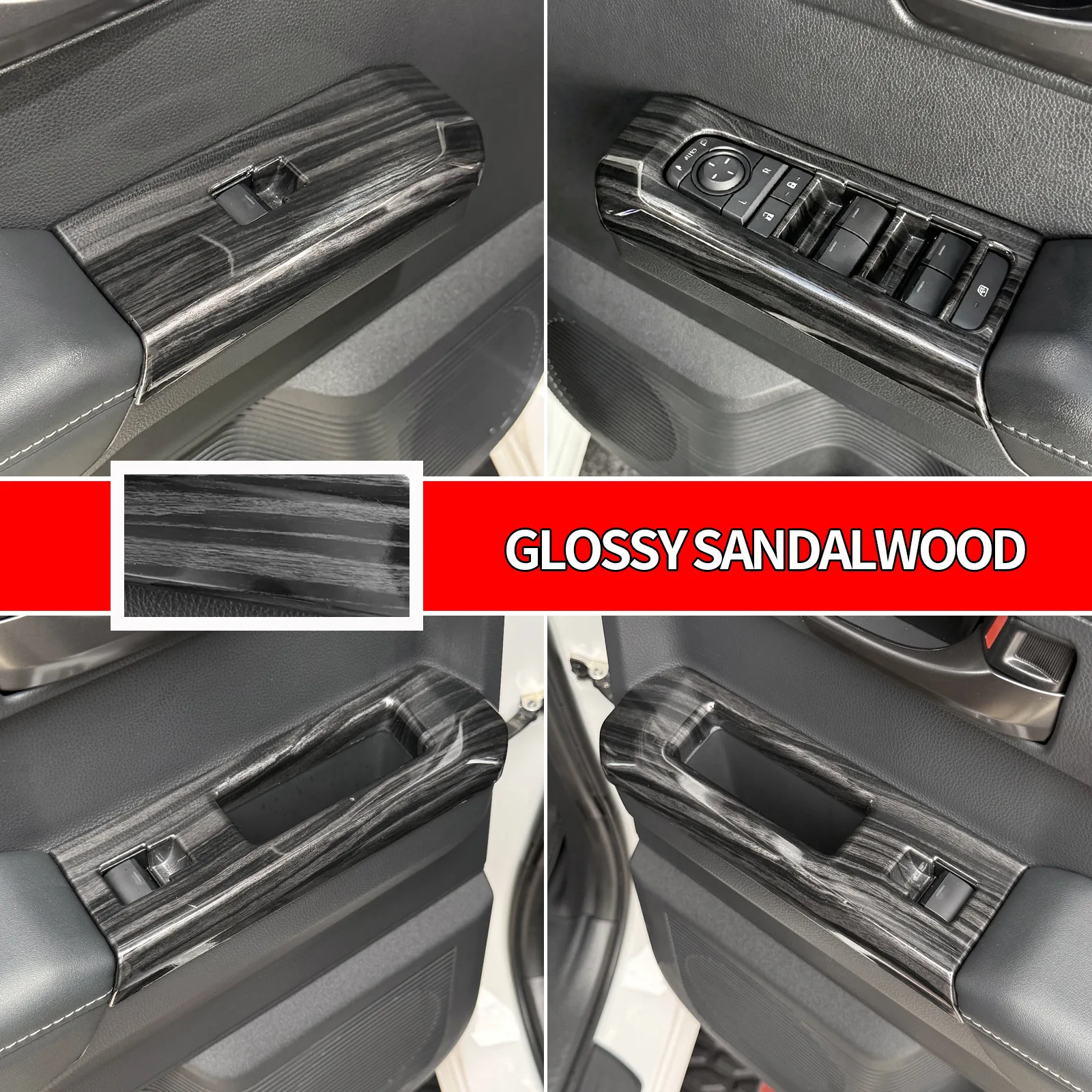 For Toyota Hilux 2026 Car Doors Window Lift Switch Panel Trim Glass Button Decoration Cover Frame Car Interior Accessories