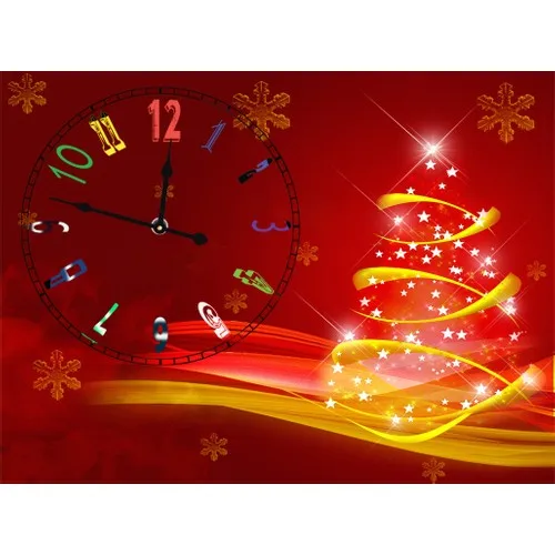 Markakanvas Wood New Year Wall clock