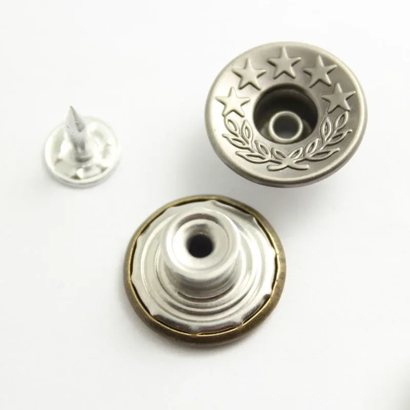 Detachable Metal Waist Buttons for Jeans, No Nail, No Seam, Denim Coat Button, Sewing Accessories, 17mm, 20Pcs