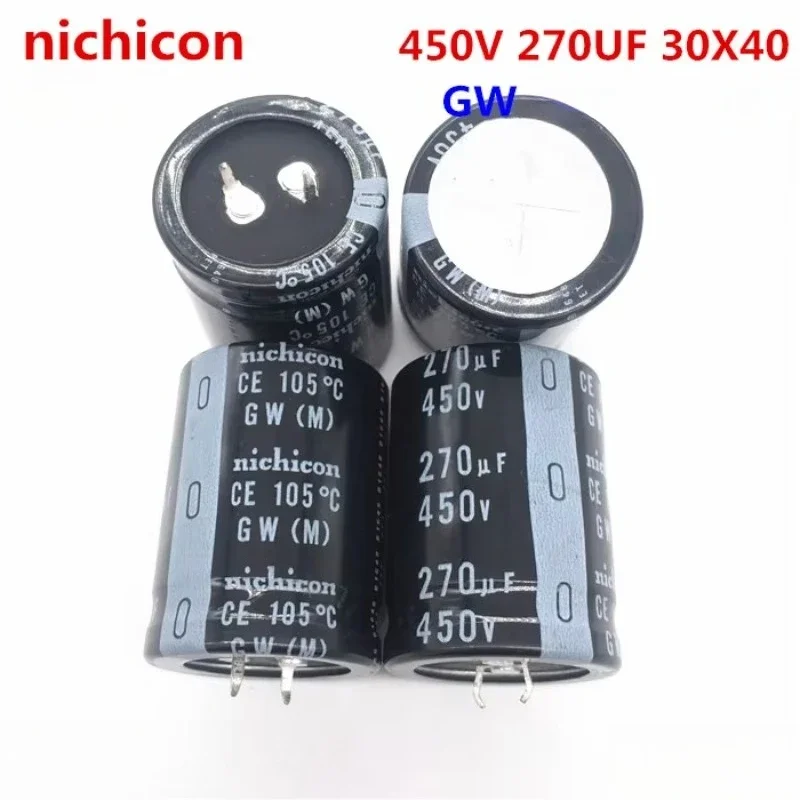 

2PCS/10PCS 270uf 450v Nichicon GW/GX Series 30x40mm 450V270uF Snap-in PSU Electrolytic Capacitor