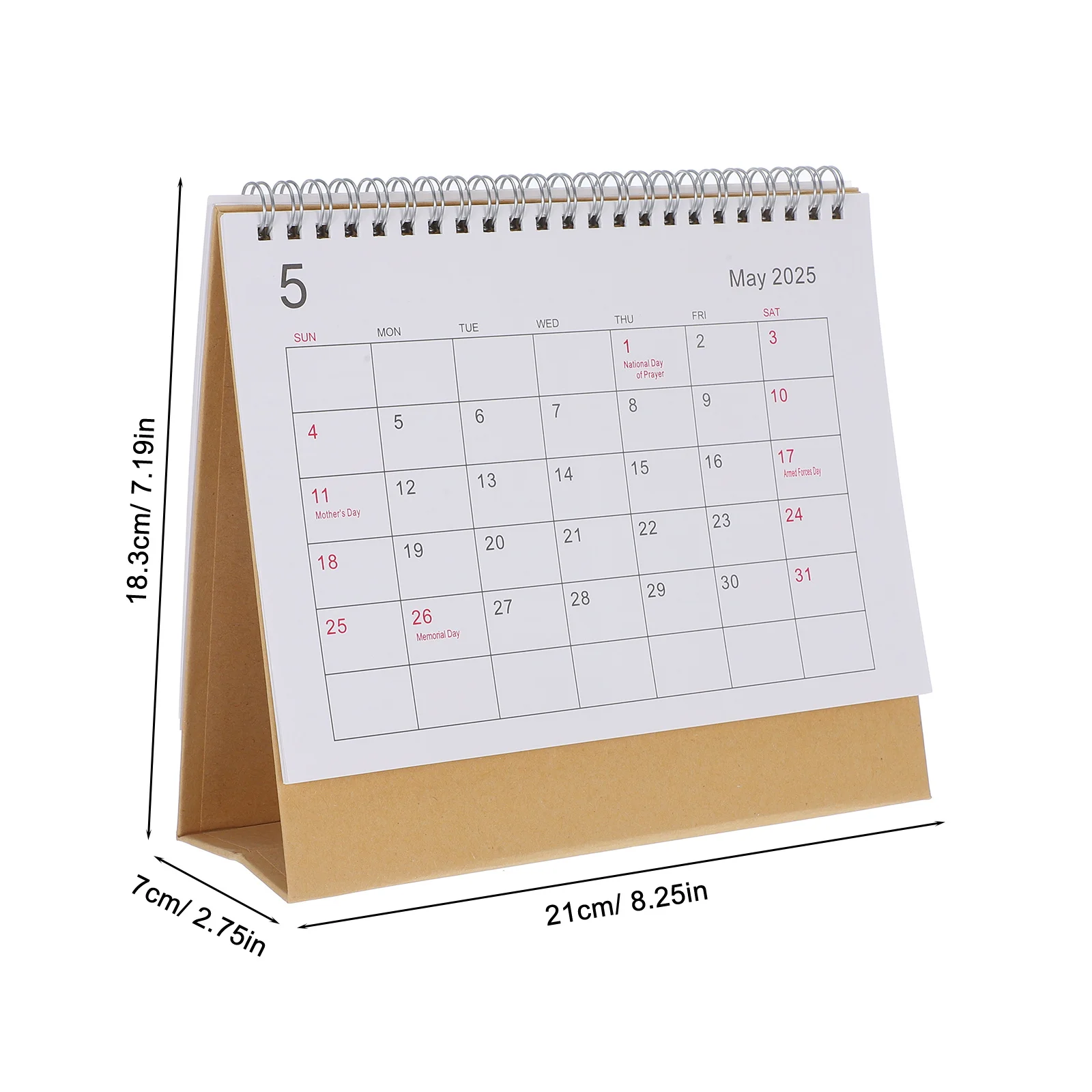 2025 الإنجليزية أجندة مكتبية /رزنامة مكتبية سلك صغير ملزمة الوجه مخطط شهري الدائمة تقويم مكتبي أسلوب بسيط للمنزل مكتب #6