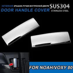 2pcs Car Accessories for Toyota Noah/Voxy 80 Chrome Stainless Steel Sticker Car Interior Door Handle Cover Protectors