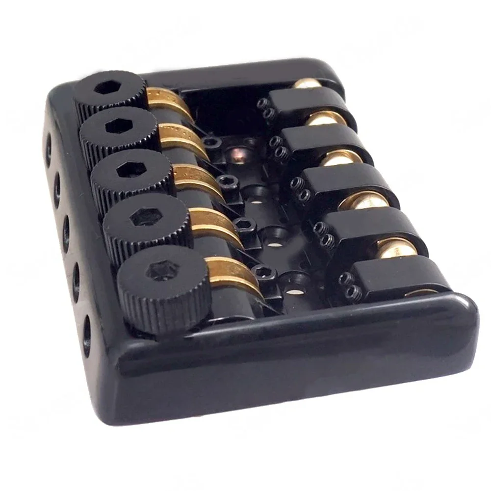 

For Bass Bridge Tailpiece Set Designed for Headless Electric For Bass Guitars Enhances Tone Easy Assembly Black Color