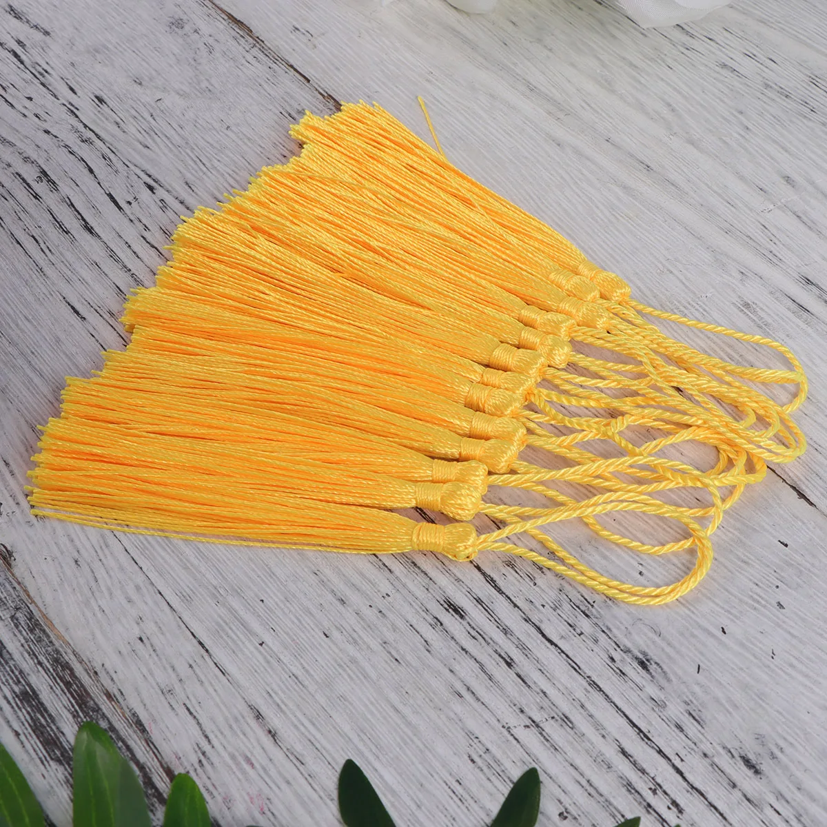 

Tassel Charms Yellow Handmade DIY Decor for Jewelry Earrings Bracelets Bookmarks Keychains Gift Tags Party Favors