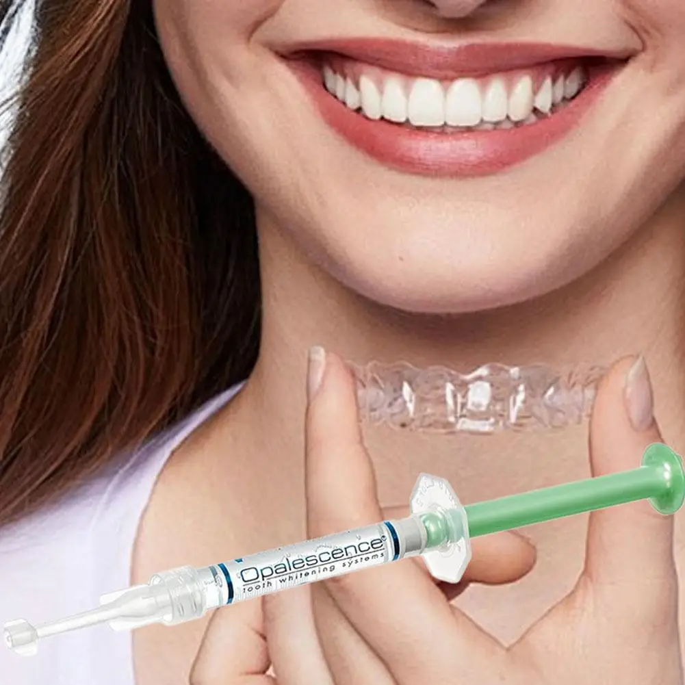 Mint Flavored Tooth Whitening Gel Precision Syringe Applicator Teeth Brightening Stain Removal Gel for Dental Tray Home Use