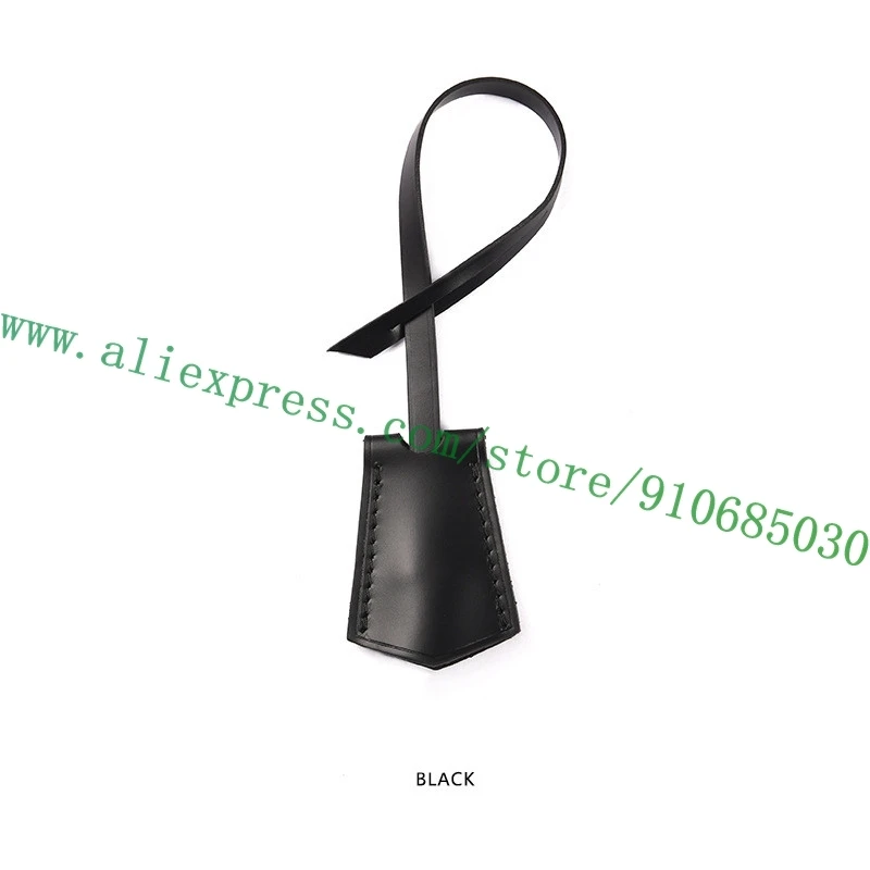 Top Grade Real Vachetta Vegetable Tanned Calfskin Key Bell Leather Cover Hanging Name Tag Customization Hot Stamp Service