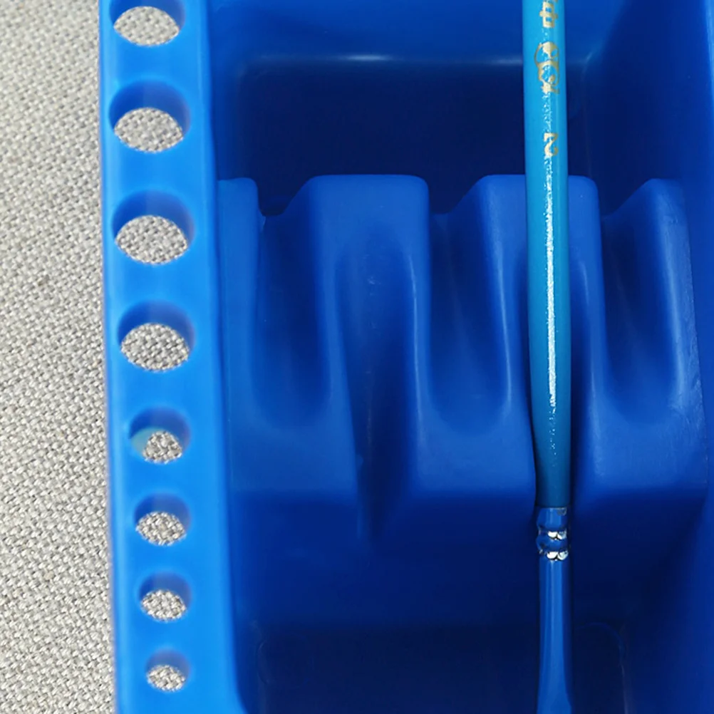 

Blue Plastic Brush Washer Multifunctional Square Bucket for Painting Brush Cleaning Art Supplies Organizer Art Supplies