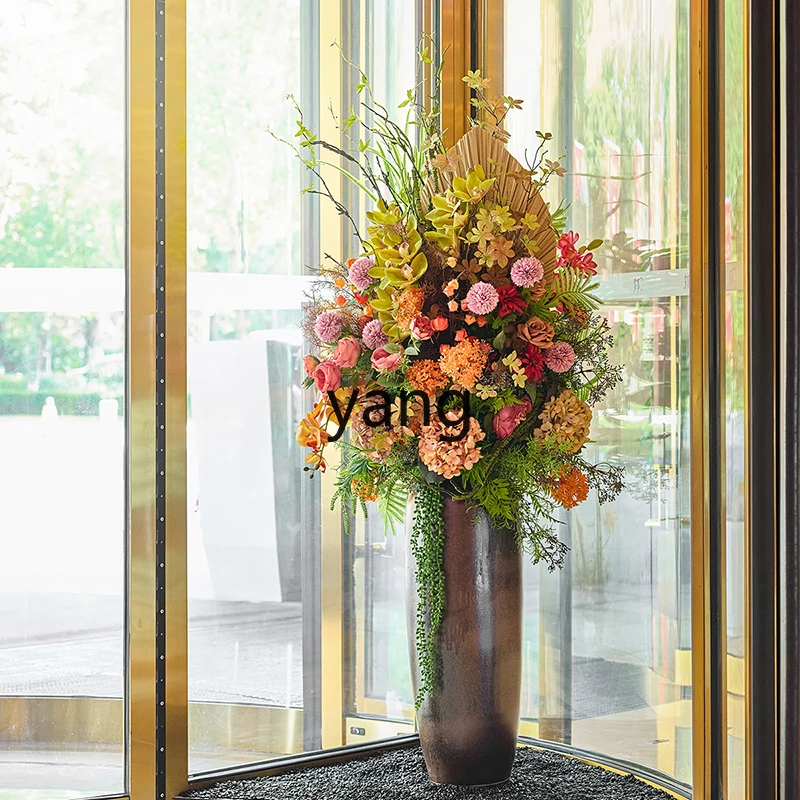 

Lhh hotel revolving door simulation flower fake flower shopping mall lobby lobby ornament