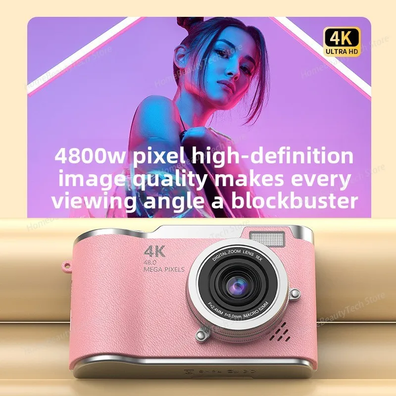 Lk007 New Flip Digital Camera Campus Selfie Entry-Level Machine Student Card Machine Video Recording Retro Camera Gift Giveaway
