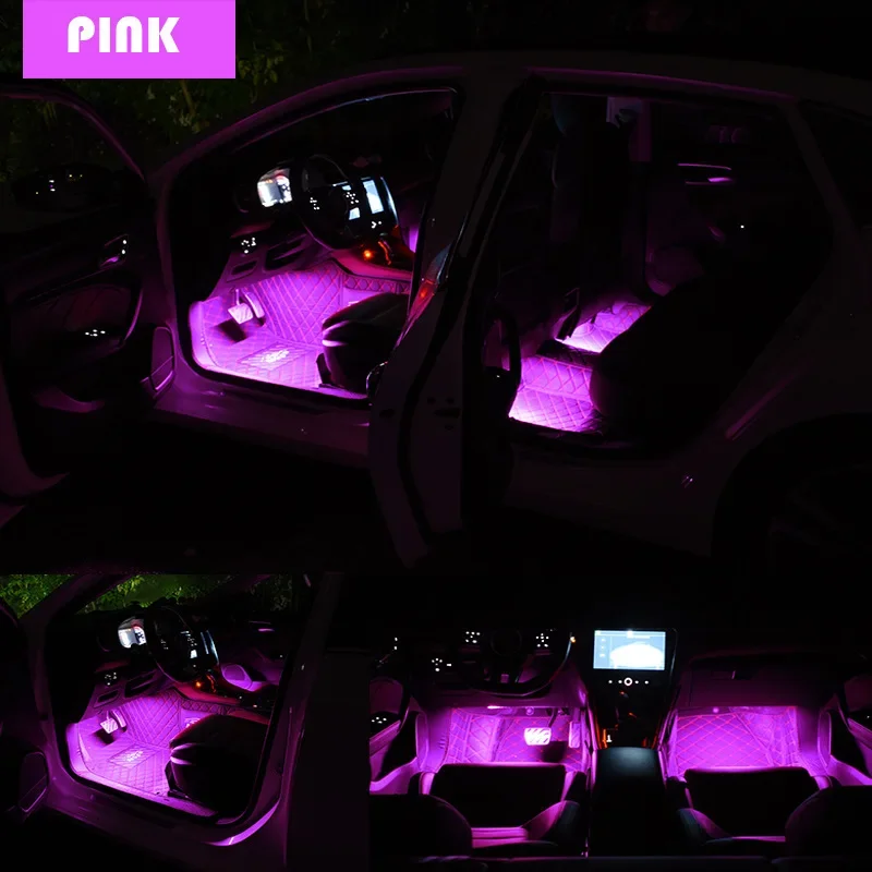 Car Neon Light LED Interior Decoration Signal Lamp Universal Cigarette Lighter USB Atmosphere Lamp Foot Light  Auto Accessories