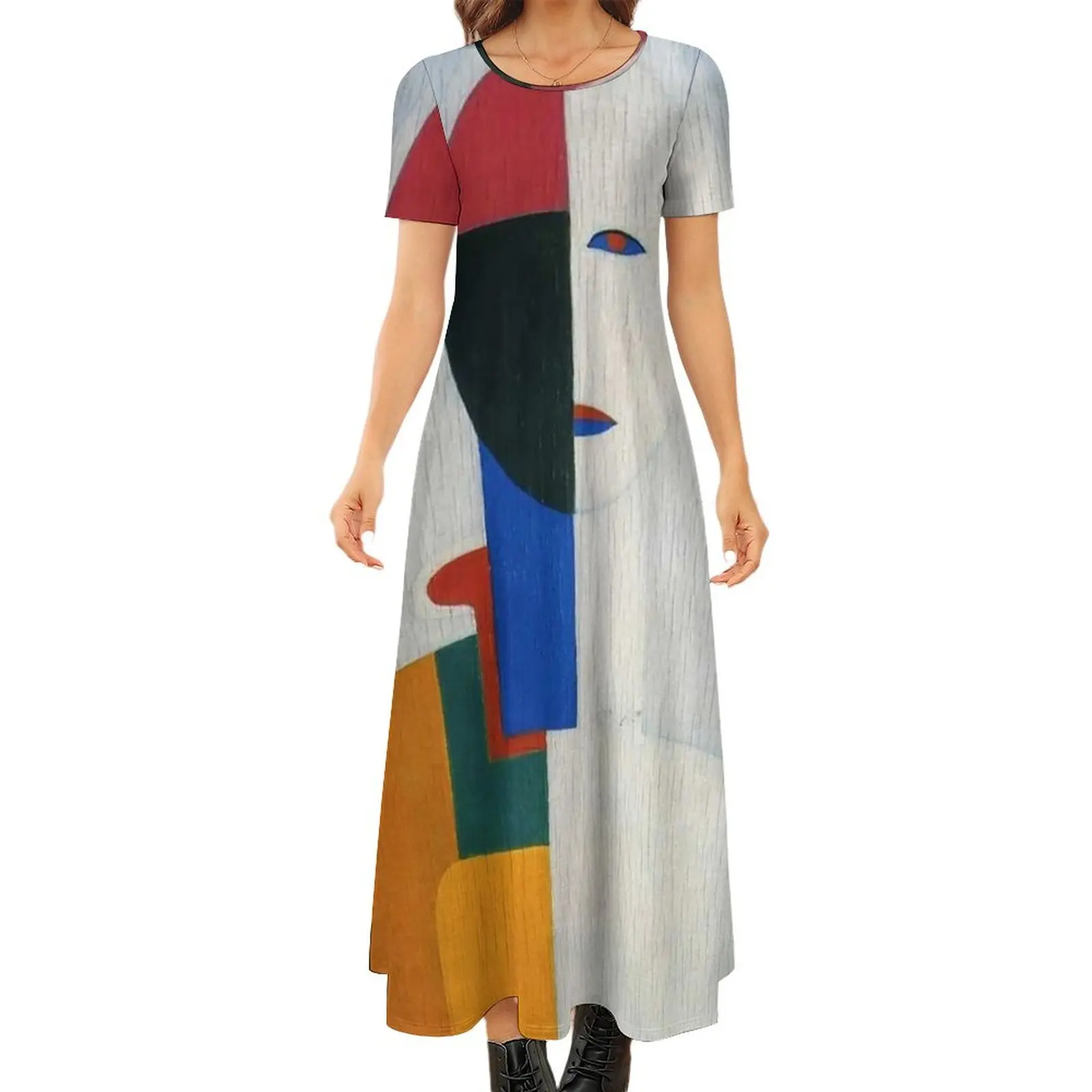 

HD- Woman torso, by Kazimir Malevich. 1932 - High Definition Round Neck Short Sleeve Dress elegant dresses plus sizes