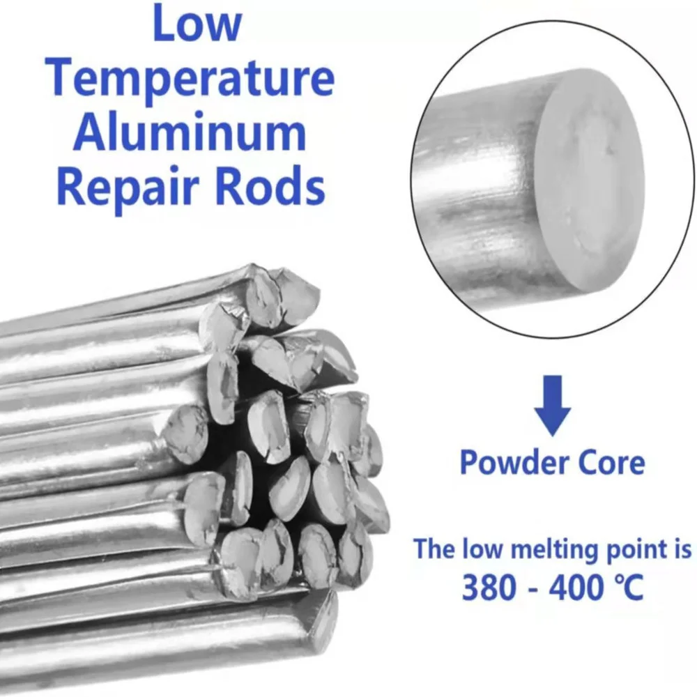 10pcs Low Temperature  Melt Aluminum Welding Rods Weld Bars Cored Wire 2mm Rod Solder for Soldering Aluminum No Solder Powder