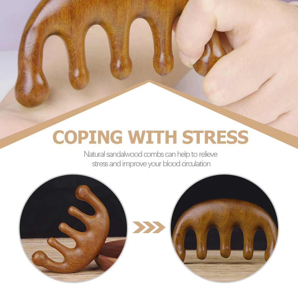 

S Massage Comb Portable Green Relaxation Wide Tooth Scalp Hair Care Styling Tool Natural Wood Massager For Healthy Gift