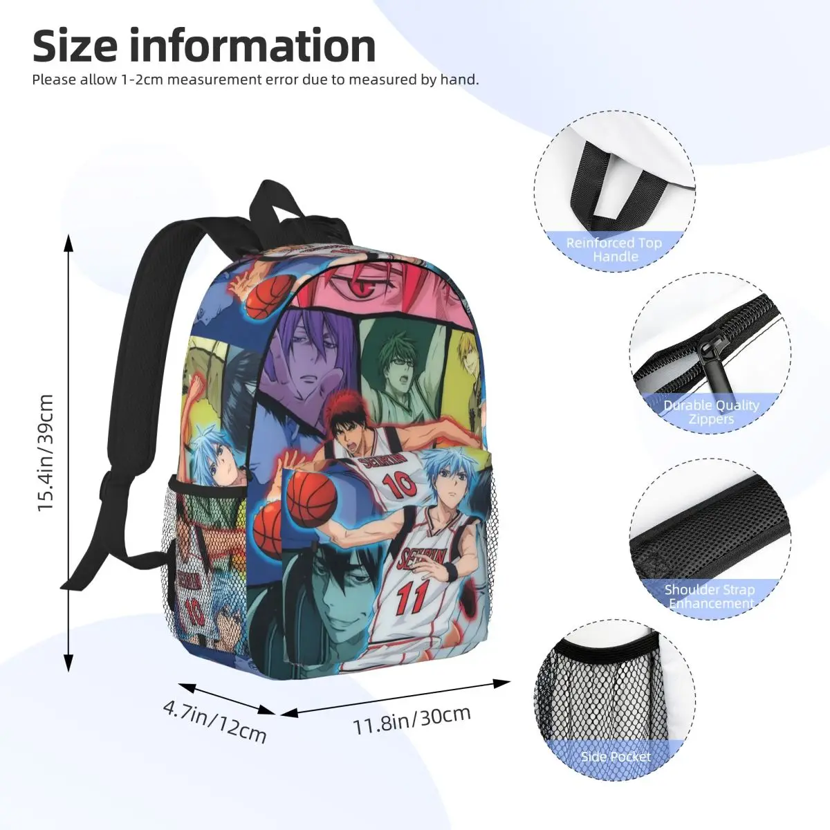 Harajuku Basketball Kuroko No Basket Basuke Kaijo Backpack Student BookBag School Bag Computer Shoulder Bags for Men Women
