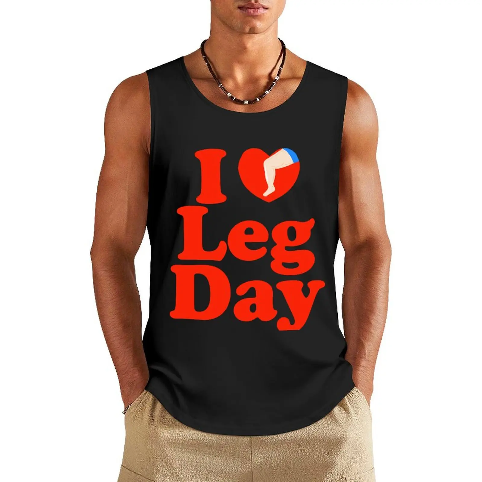 I love leg day skin tone 1 Tank Top Gym wear Gym clothes bodybuilding man gym top