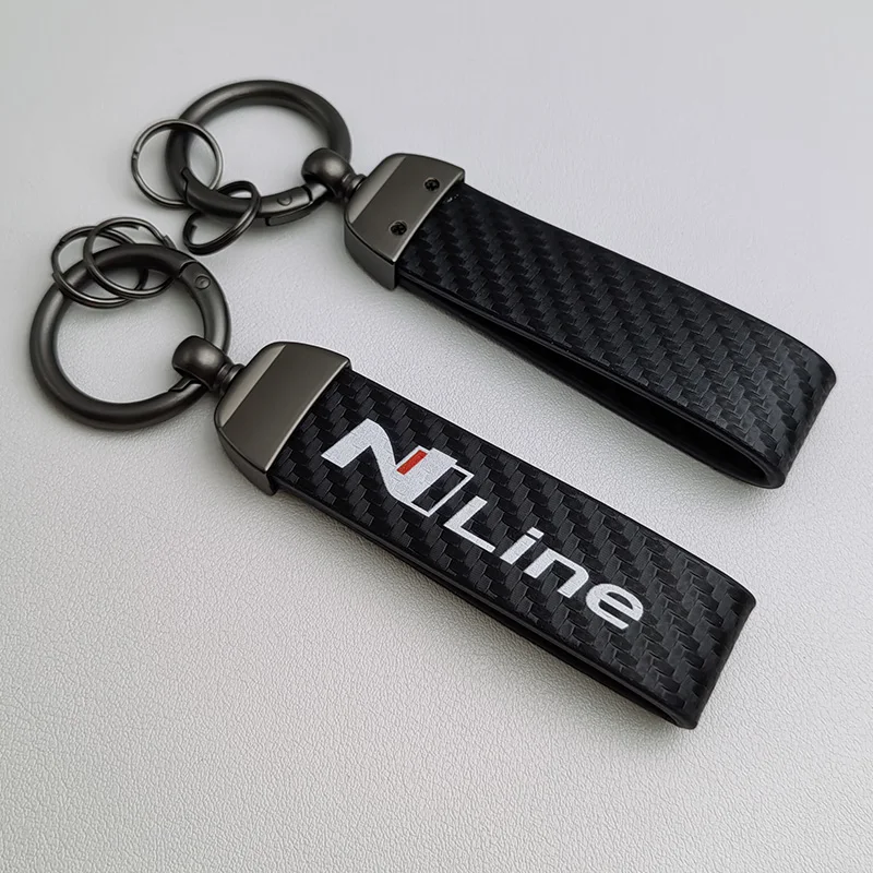 سلسلة مفاتيح من الجلد الكربوني N Line ، حلقة مفاتيح شعار NLine ، حلقات سلسلة المفاتيح ، شعار #2