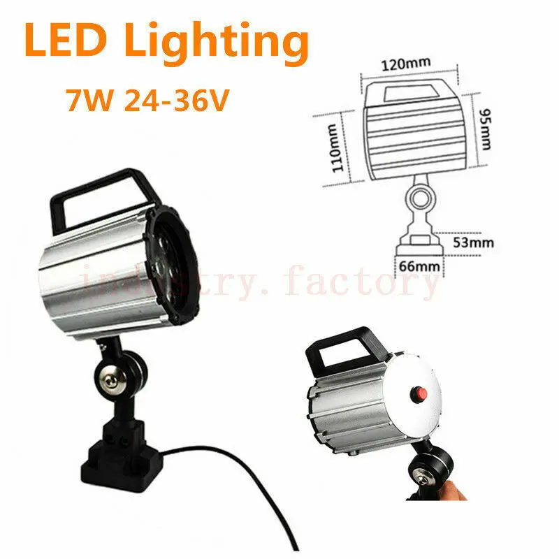 7W/12W Short Arm LED Waterproof  Work Lamp of 280 mm Length and Optional voltage for  CNC Lathe Machine Tool