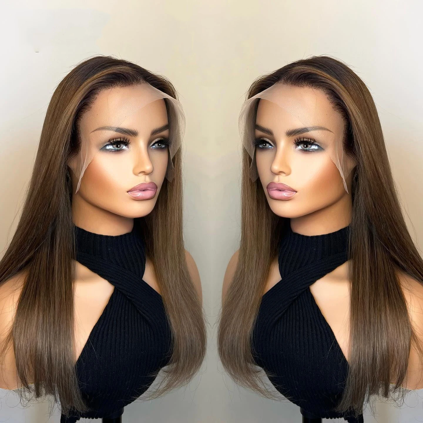 

Женский парик 13x4 темно-коричневый, с центральным пробором, без клея, мягкий, прямой, многослойный, термостойкий, синтетический, с кружевной передней частью, готовый к носке