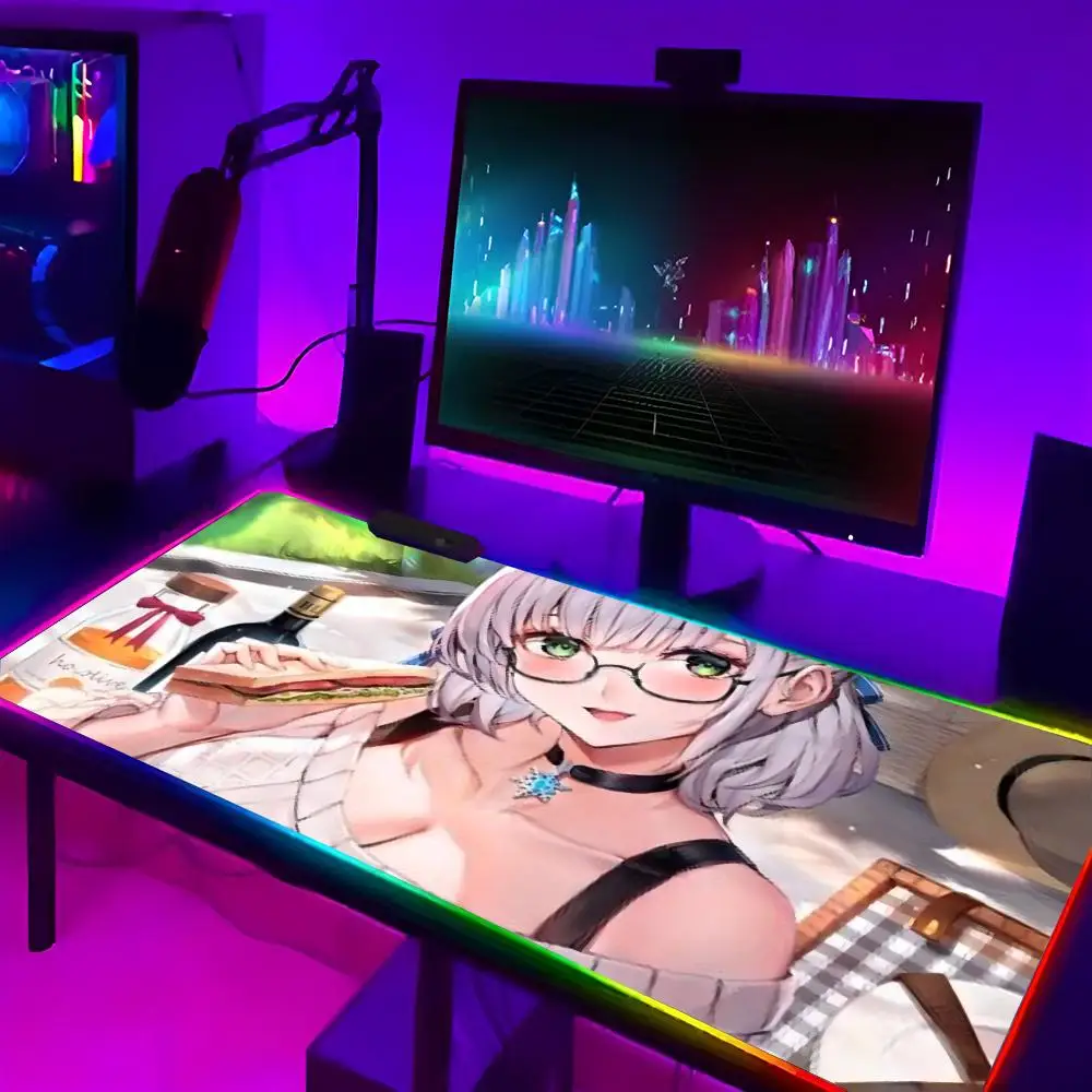 

Коврик для мыши Shirogane Noel MINISO для спортивных игроков, водонепроницаемый Настольный коврик для клавиатуры, с цветной поверхностью, CS l