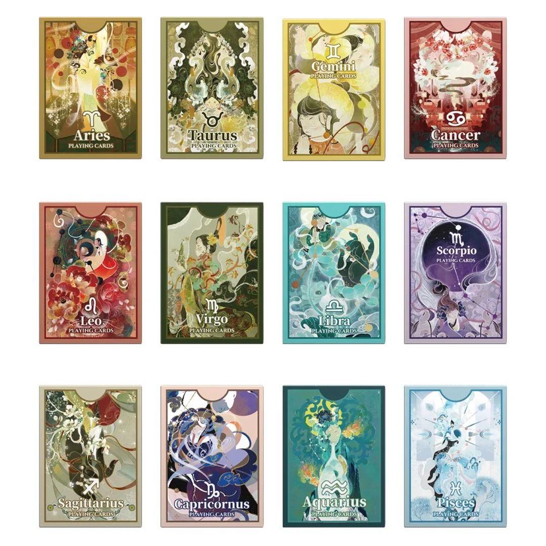 

1Set Twelve Constellation Series Playing Cards, Exquisite Patterns Deck of Poker Cards,Suitable for Party Entertainment