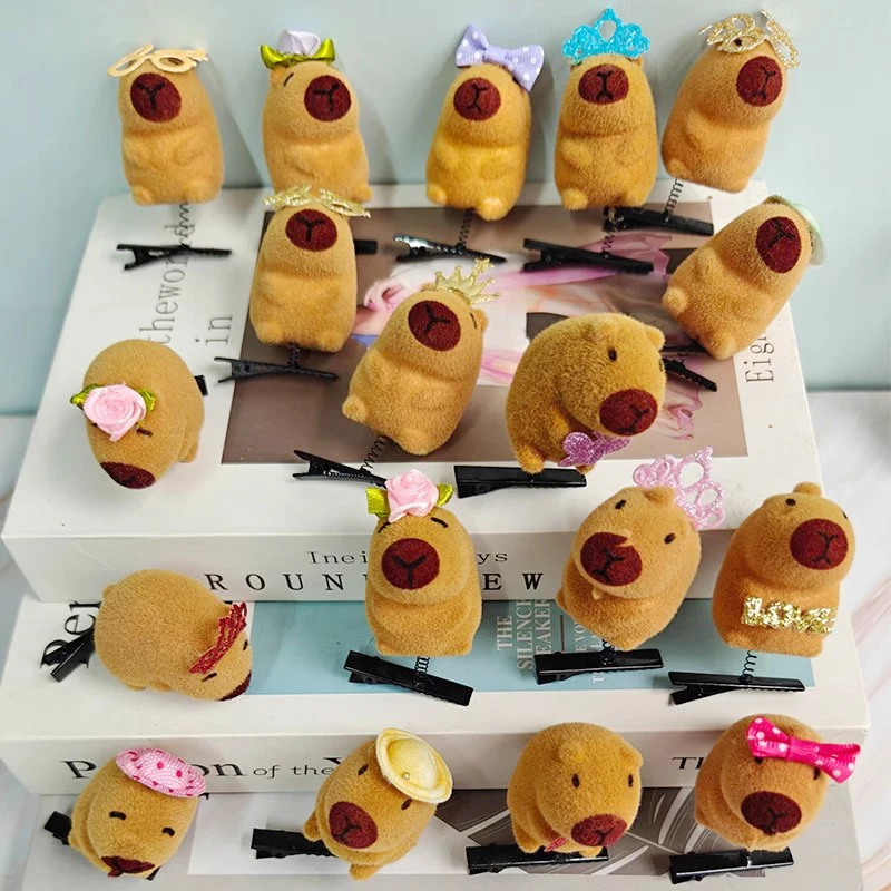 10pcs Set Kapibala Hairpin Cartoon Sunglasses Capybara Headband Plush Ornament Gifts for Guests Valentine's Day Gift Accessories