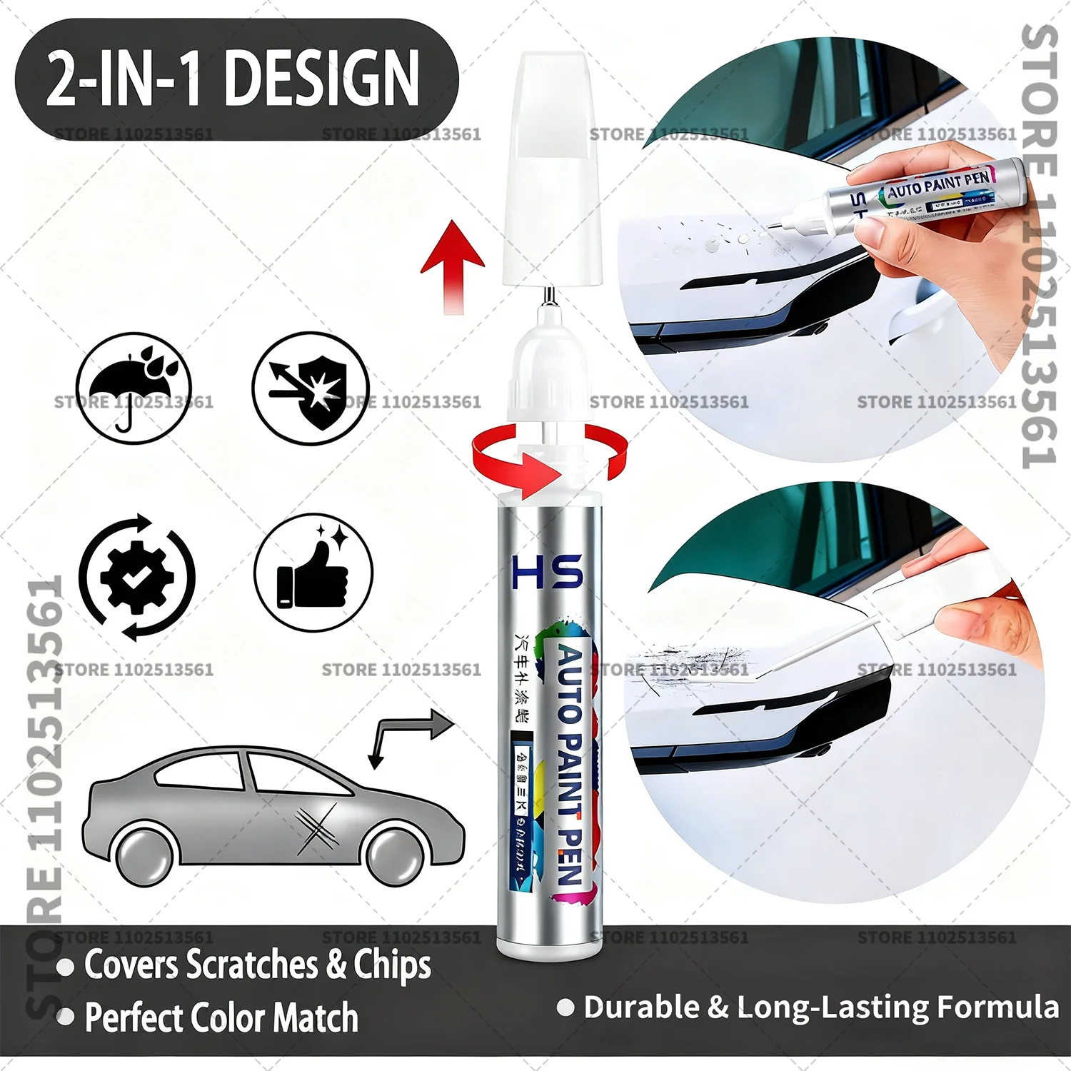 قلم إصلاح طلاء السيارات اللمس حتى مزيل الخدوش لتقوم بها بنفسك اكسسوارات السيارات لبيجو 208 رمادي 612 أبيض KWD أصفر أحمر أزرق فضي