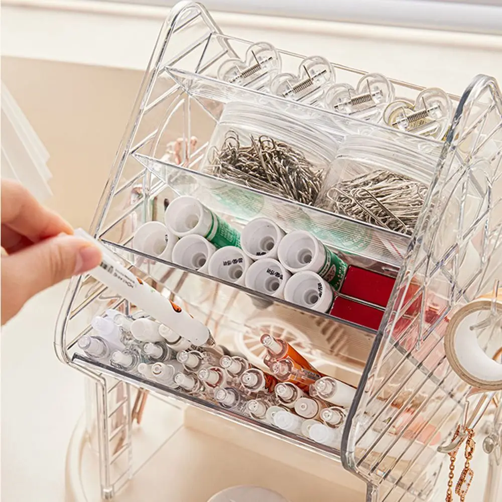 Large Capacity Rotable Jewelry Storage Box Transparent Advanced Sense Cosmetics Storage Boxes Plastic Multifunction