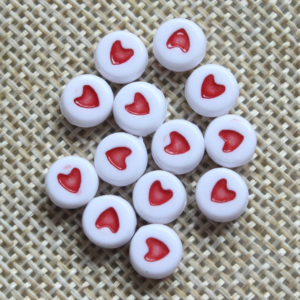 100pcs Acrylic Beads Heart Shaped Craft Beads Jewelery Making Kits for Girls DIY Necklaces Bracelet Children Games(4x7MM Mixed C