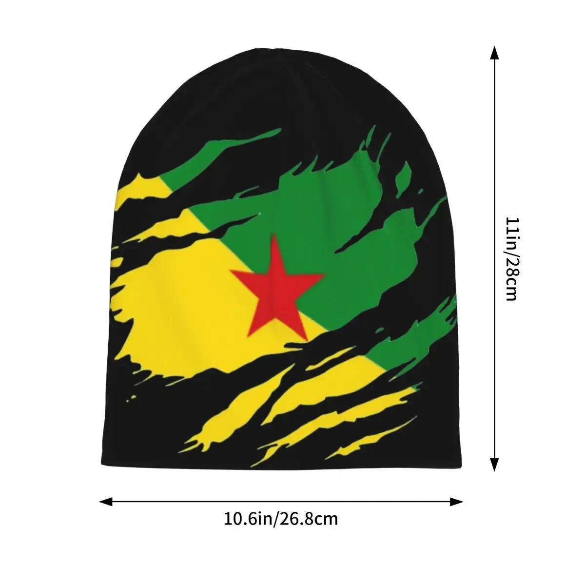 Torn Style Guyana Flag Skullies Beanies Hats French Guiana Hip Hop Men Women Outdoor Cap Warm Head Wrap Bonnet Hats