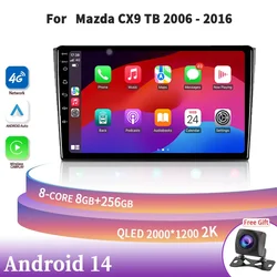 Android 14 Auto Radio Multimedia di Navigazione Wireless Carplay Stereo 4G GPS Per Mazda CX9 2006-2016 2DIN Unità Principale schermo