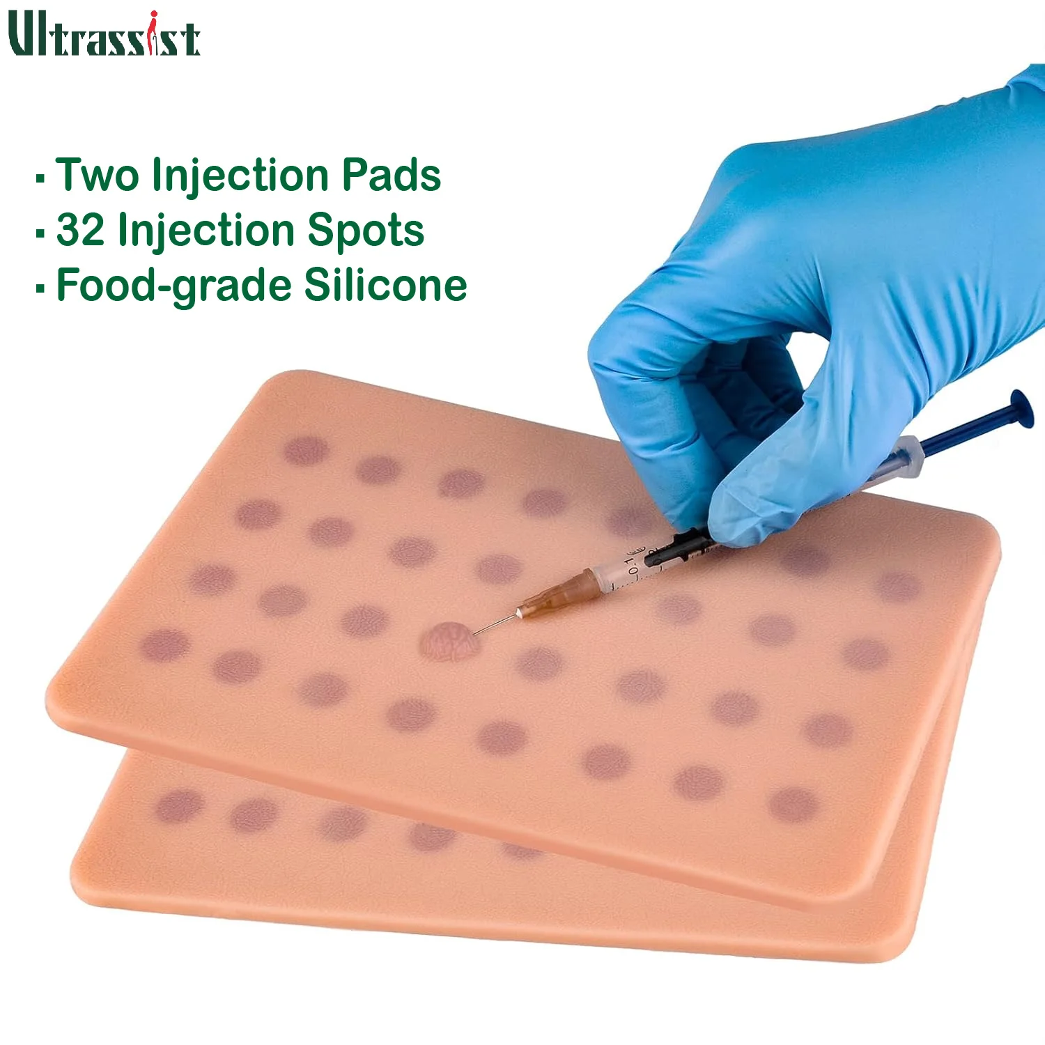 Ultrassist Intradermal Injection Pads 32 Injection Spots Reuse Training Simulate Skin Wheal Bleb Blisters for Medical Student