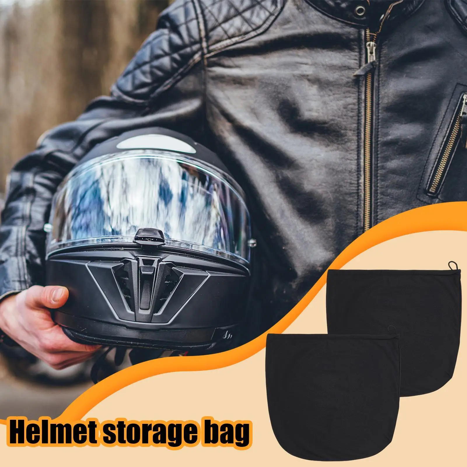 Motorcycle Helmet Bag Drawstring Helmet Bag For Motorcycle 2 Pieces Large Capacity Organizer Headgear Pouch For Teens Adults Men