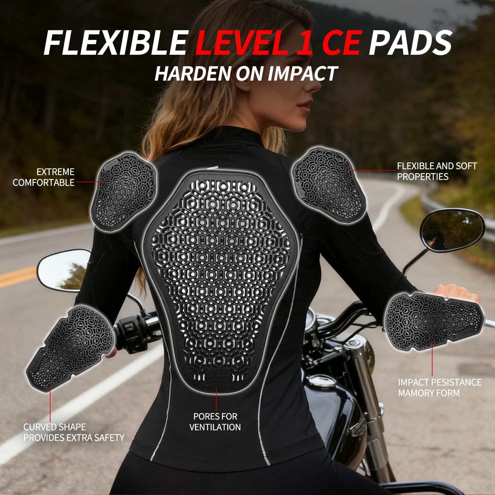 여성용 WOSAWE 따뜻한 오토바이 아머 재킷, 낙상 방지 오토바이 소프트 아머, 겨울 오토바이 라이딩 보호 재킷 상세 이미지 3
