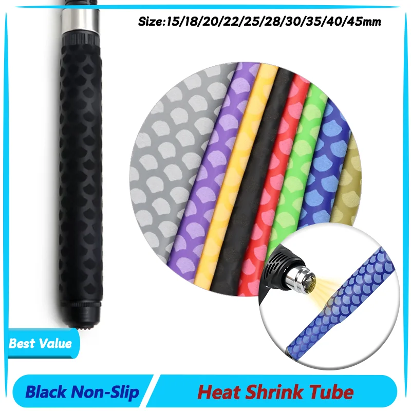 

Bicycle Handle Fishing Rod Wrap Waterproof Skid Protector 1M New Black Non-Slip Heat Shrink Tube 15/18/20/22/25/28/30/35/40/45mm