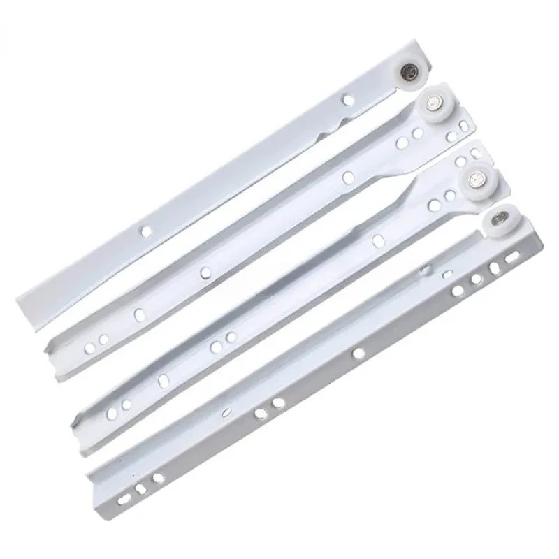 1 Set Heavy-Duty Drawer Track Slides - Dual-Rail Reinforced for Computer/Table/Clothing/Keyboard Drawers (Furniture Hardware)
