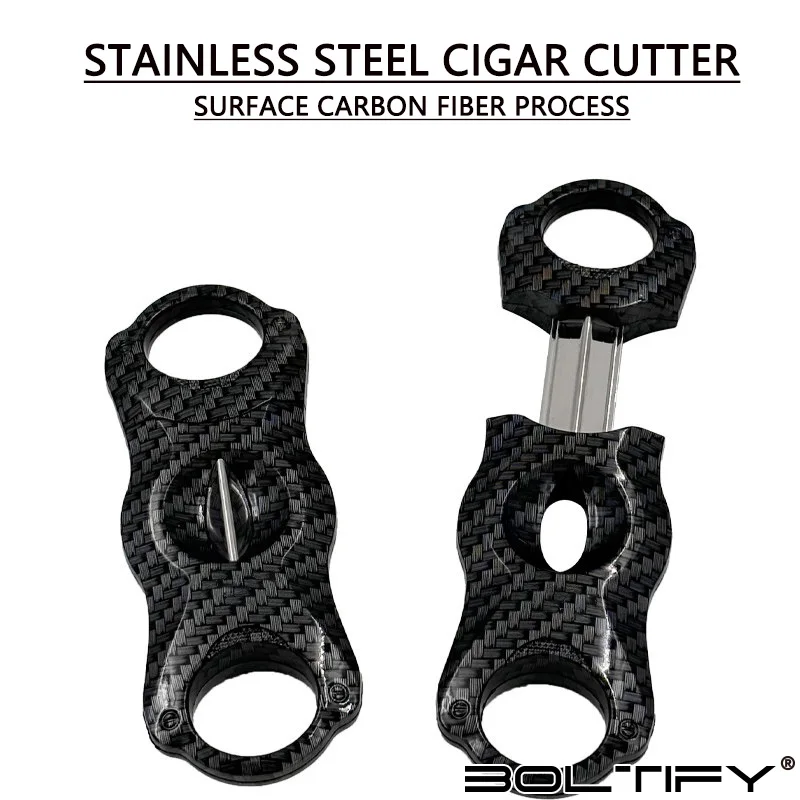 

Boltify 2026 Hot Sale Black Portable Cigar Scissors Double-edged Stainless Steel Cuban Cigar Scissors Tool Men's Gift