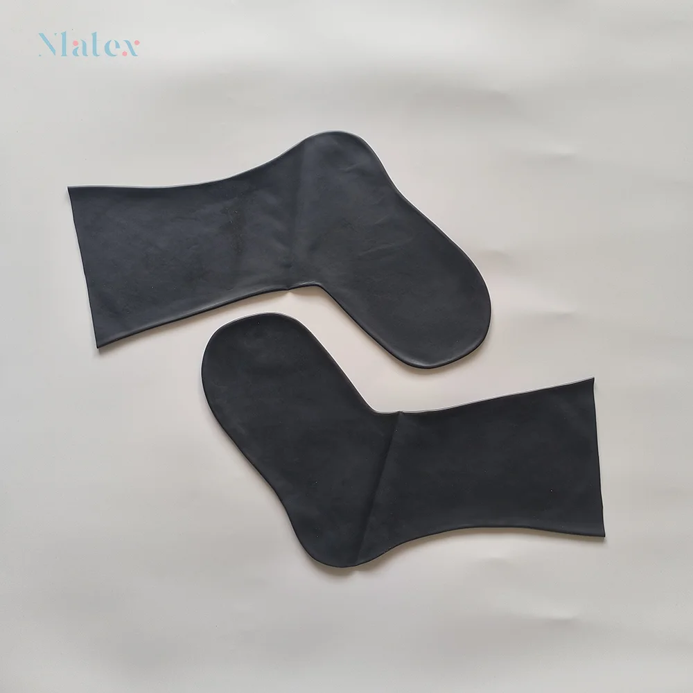 Black and Clear Natural Latex Neutral 2D Short Socks