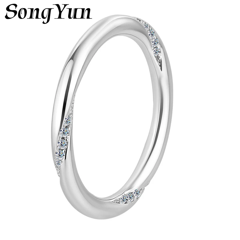 

SONGYUN Luxury Jewelry 925 Sterling Silver Ring Moissanite Sparkling Ring for Women 18K Gold Plated MST Patent Fine Rings