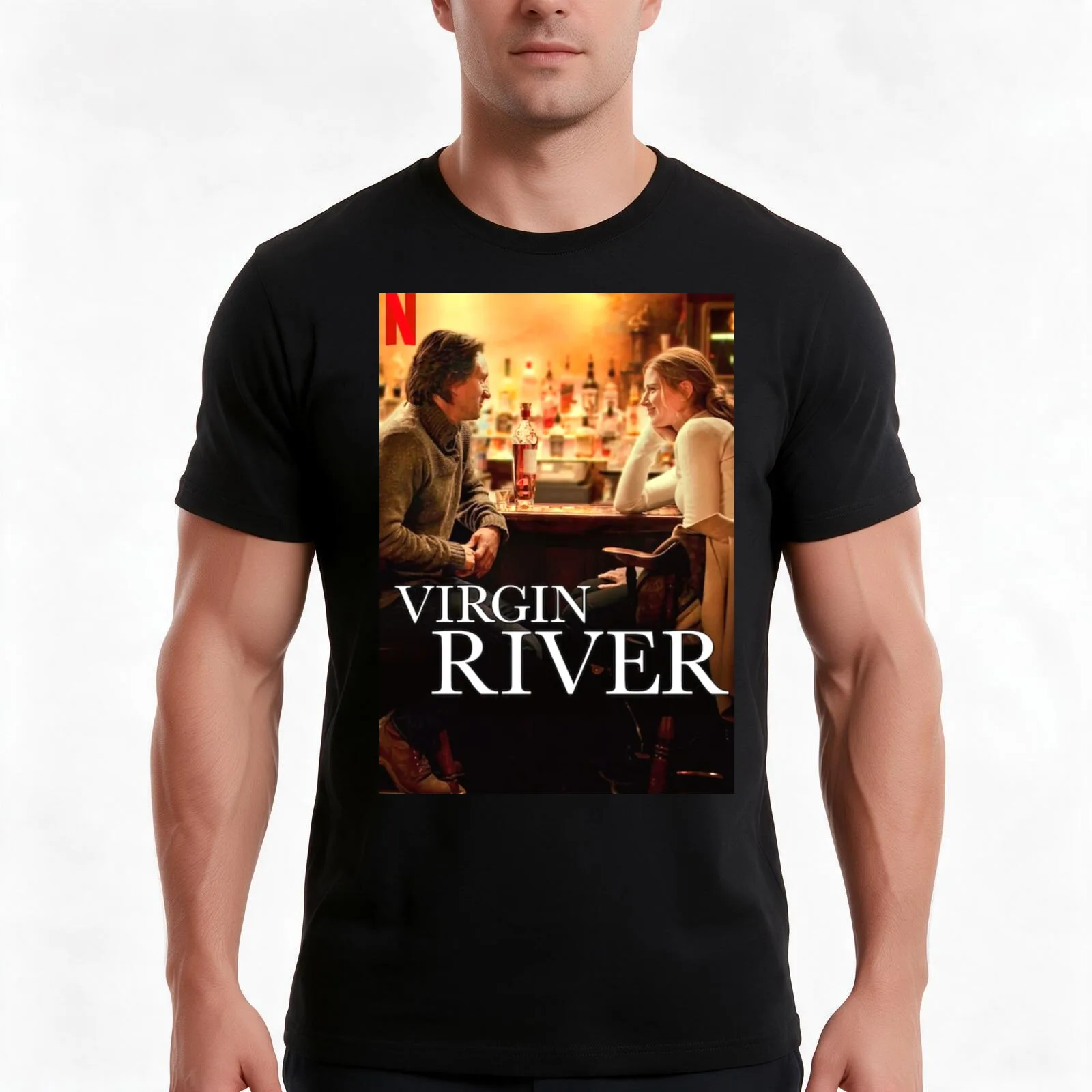 virgin river T-Shirt Summer Casual Cotton Tee Oversized Streetwear Tops Vintage Graphic Print Loose Fit Short Sleeve