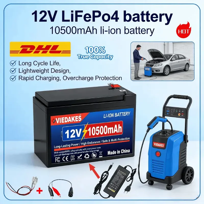 

VIEDAKES 12V LiFePO4 BMS Akku With Charger For Kids Toy Cars Lightweight High Capacity Long Lasting