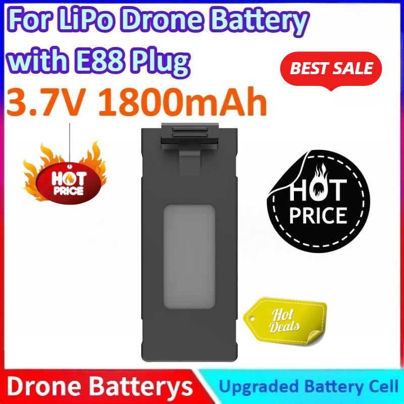 

1800mAh 3.7V General-purpose LiPo Drone Backup UAV Battery for E88 Mini Drone RC Quadcopter Parts Battery Accessories