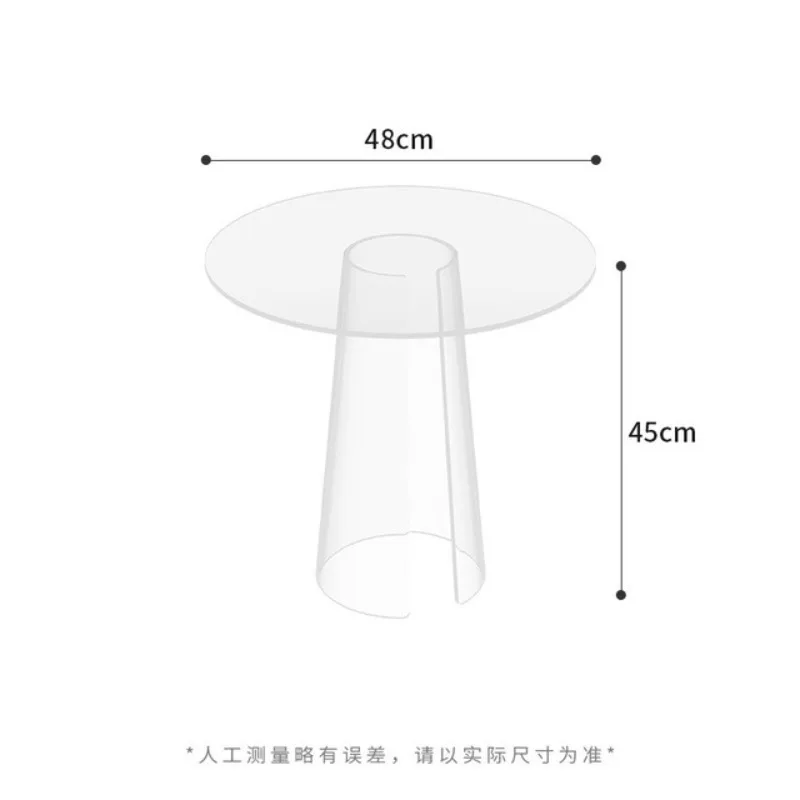 طاولة قهوة مستديرة من الأكريليك للمشاهير، غرفة نموذجية بتصميم رئيسي، طاولة جانبية صغيرة لنادي الفندق، طاولة صغيرة فاخرة خفيفة #5