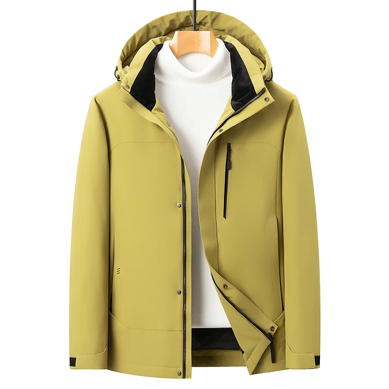 Casual Men's Hooded 90% White Duck Down Jackets 2025 Winter Streetwear Loose Windproof Warm Puffer Coat Outdoor Parkas Clothing