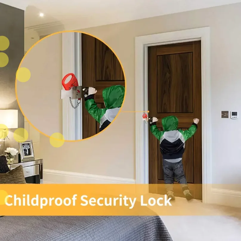 Portable Door Lock Keyless Anti-theft Hotel Lock Travel Locks Childproof Door Lock Security Home Safety view 2